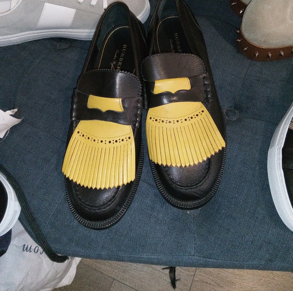 Burberry Black and Yellow Loafers
